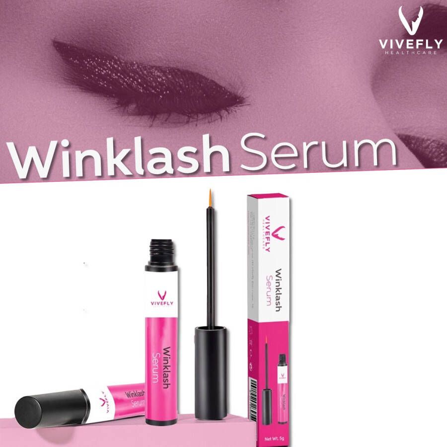 Vivefly Healthcare Winklash Wenkbrauw Serum Lash serum Hydraterend Wimperserum voor Volle en Dikke Wimpers Zichtbaar Resultaat in 1 Week 100% Vegan Stimuleert Wimpergroei en Verzorging Lash Lift Kit- 5ml