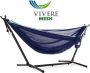 Vivere Mesh Hangmat met standaard (280 CM) -Navy Turquoise - Thumbnail 1