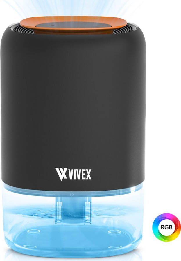 Vivex Luchtontvochtiger AirDry Pro Ontvochtigt 600 ml per Dag Extreem Stil RGB LED Luchtreiniger Geschikt voor Huis Slaapkamer & Kantoor