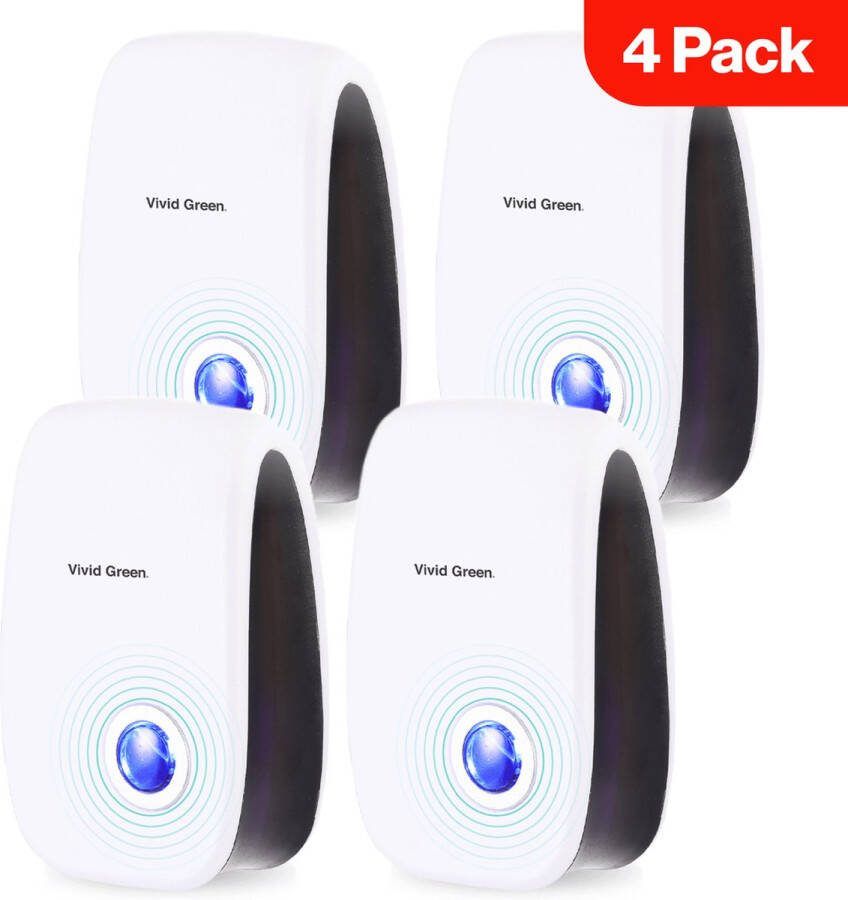 Vivid Green 4 pack Ultrasone muizenverjager Ongedierte muizen verjager voor binnen Verjagers Pest reject Repeller Bestrijder
