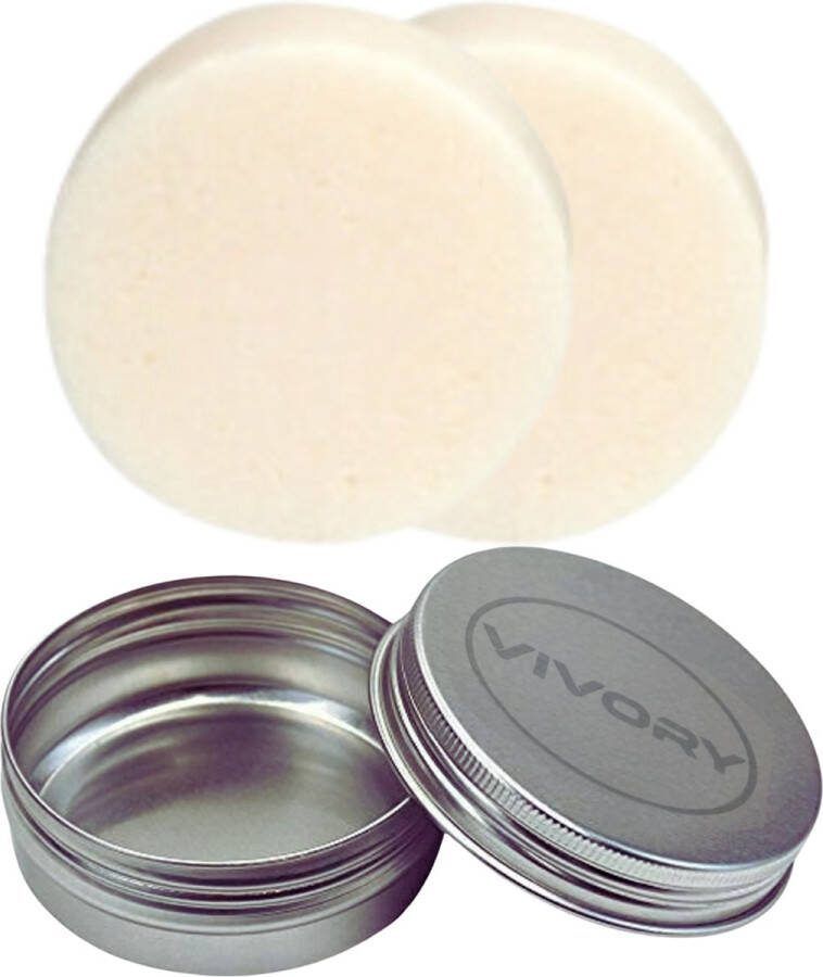 Vivory 2 Stuks Natuurlijke Conditioner Bar Mountain Mint Handgemaakt Geen Sulfaten voor alle Haartypes Gratis opberg blik VOORDEEL AANBIEDING