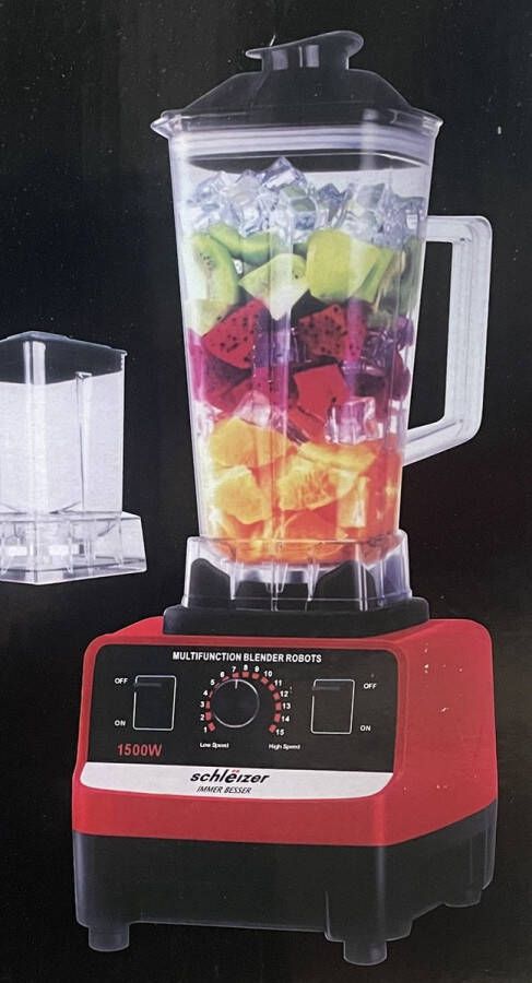 VIZYON Power Blender –1500 Watt – 2L – Krachtige Smoothie Maker – Ice Crusher – 8 Snelheden en 4 Programma s – 8 RVS Messen