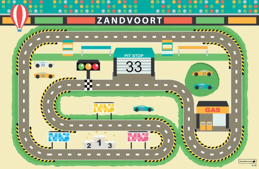 Vloerkledenopvinyl Speelkleed Racebaan zandvoort