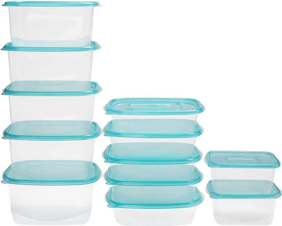 Voedselbewaardozen Helder Herbruikbare Plastic Voedsel Containers met Deksels (12pak in 3 Maten) Lekbestendig BPA Vrije Voedsel Opslag Containers Magnetron Diepvries & Vaatwasser Veilig – Mealprep Dozen