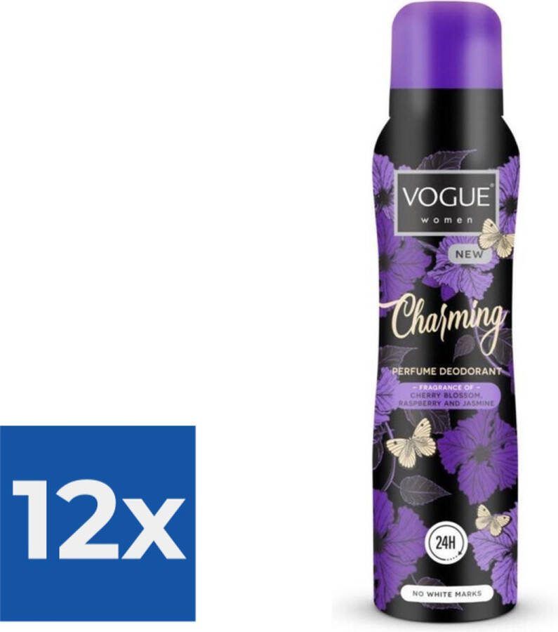 Vogue Charming Parfum Deodorant 150 ml Voordeelverpakking 12 stuks