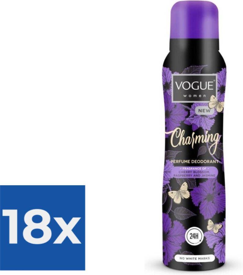 Vogue Charming Parfum Deodorant 150 ml Voordeelverpakking 18 stuks