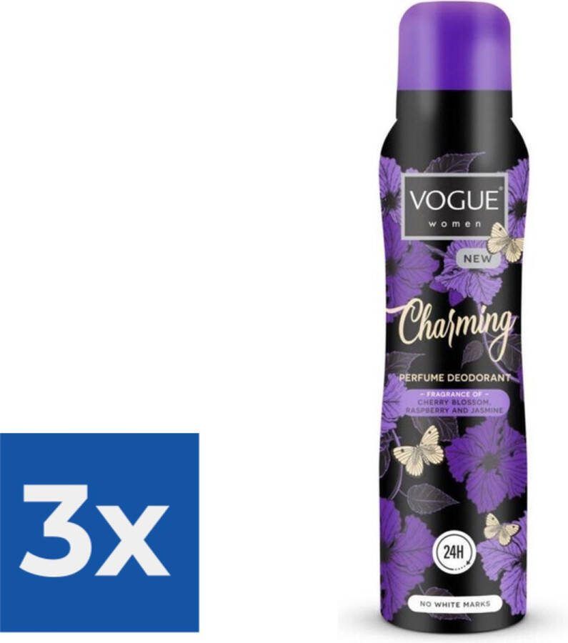 Vogue Charming Parfum Deodorant 150 ml Voordeelverpakking 3 stuks