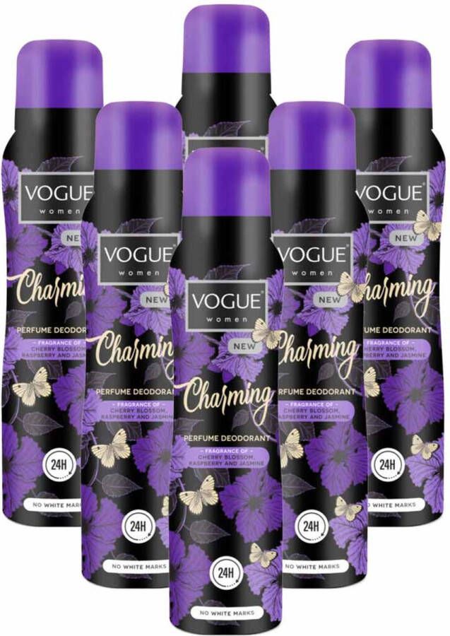 Vogue Charming Parfum Deodorant Voordeelverpakking 6 x 150 ml