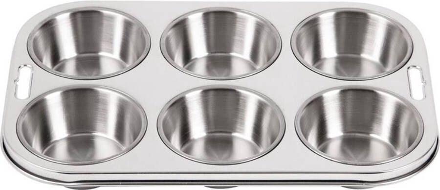 Vogue diepe RVS bakvorm 6 muffins