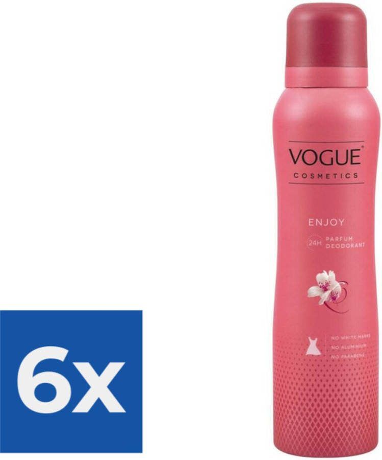 Vogue Enjoy Parfum Deodorant 150 ml Voordeelverpakking 6 stuks