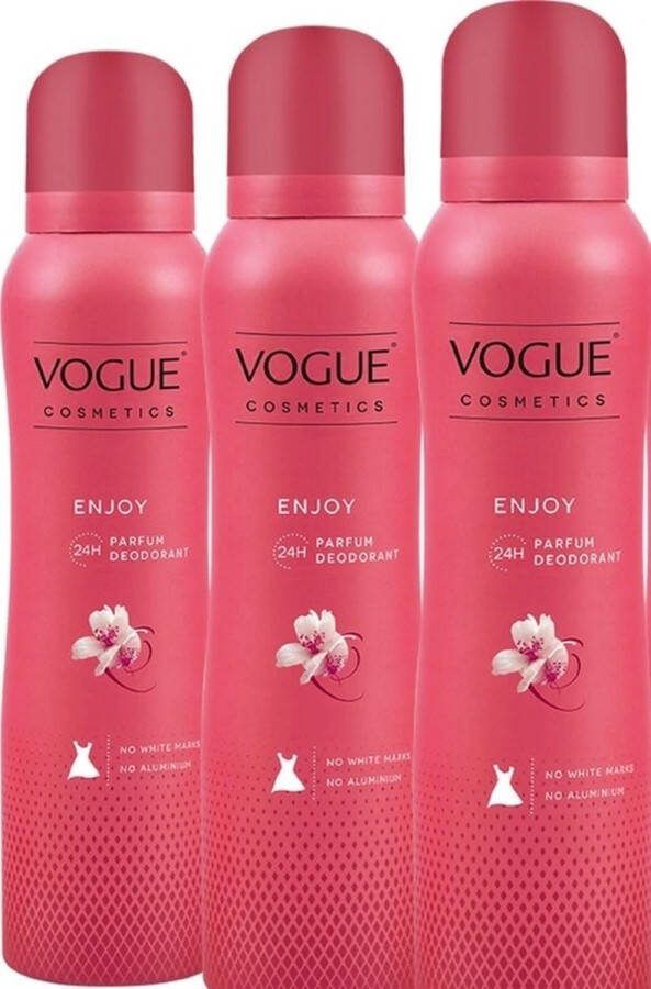 Vogue Enjoy Parfum Deodorant Spray 3 x 150 ml