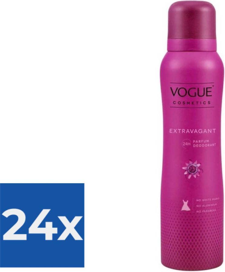 Vogue Extravagant Parfum Deodorant 150 ml Voordeelverpakking 24 stuks