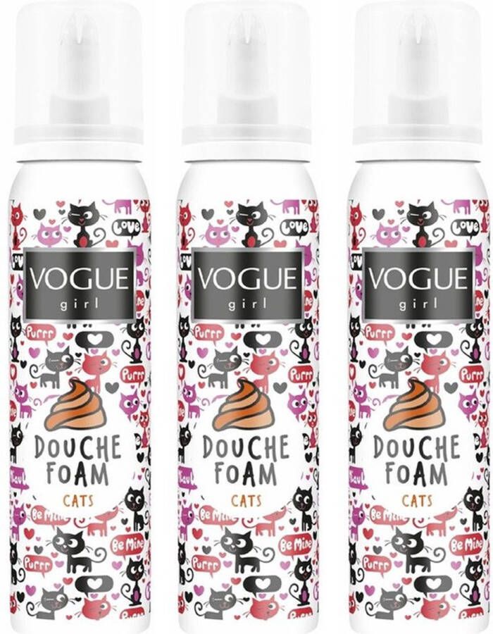 Vogue Girl Douche Foam Cats 100 ml Voordeelverpakking 3 stuks