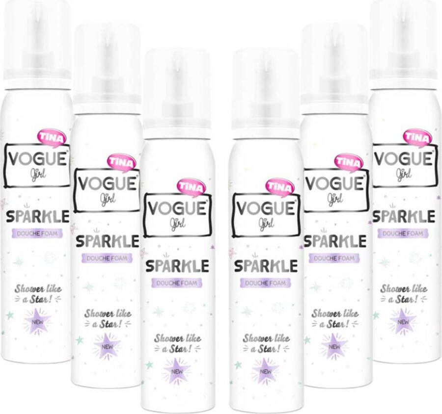 Vogue Girl Douche Foam Sparkle 6 x 100 ml Voordeelverpakking