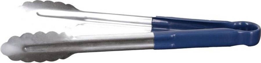 Vogue Hygiplas Serveertang Vleestang Blauw kleurcode RVS 30cm Gladde vorm tegen bacteriën horeca bbq tang