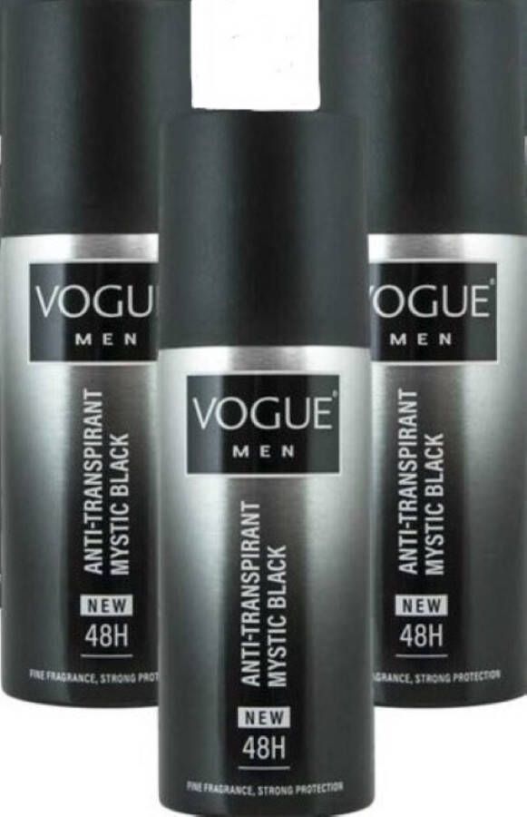 Vogue MEN Mystic Black 48H Deodorant Anti-Transpirant 3 x 150 ml