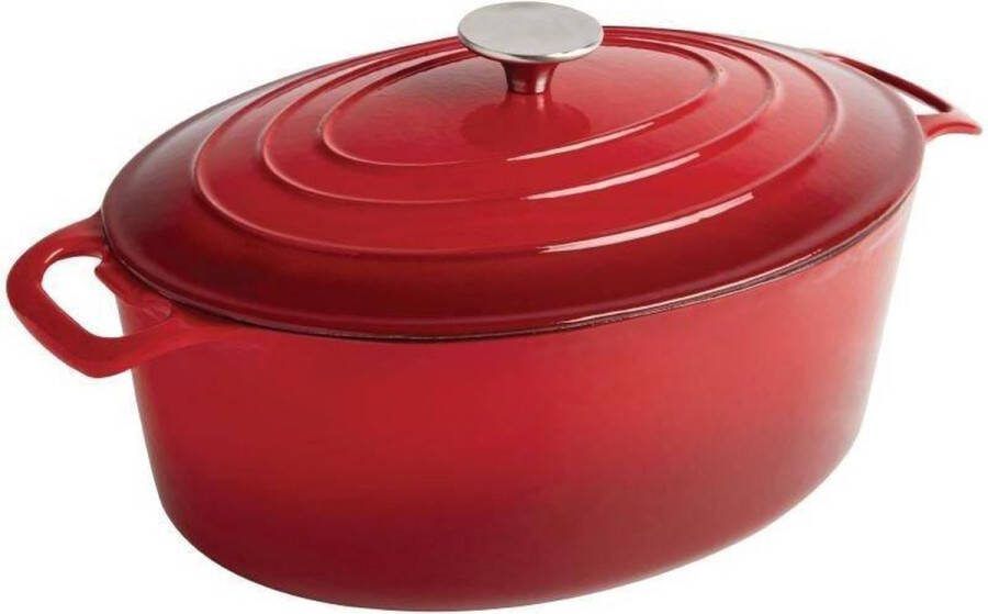 Vogue Ovale Braadpan 5 Liter Rood GH313 Horeca & Professioneel