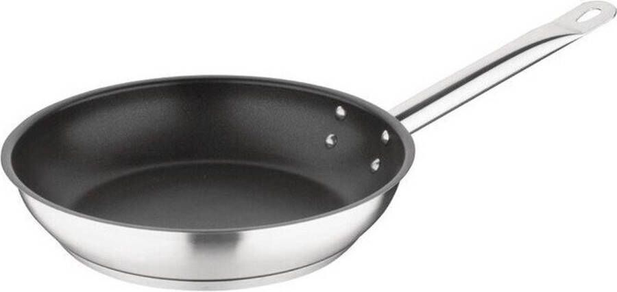 Vogue Platinum Plus Teflon Anti-Aanbak RVS Koekenpan 24cm FC096 Horeca & Professioneel