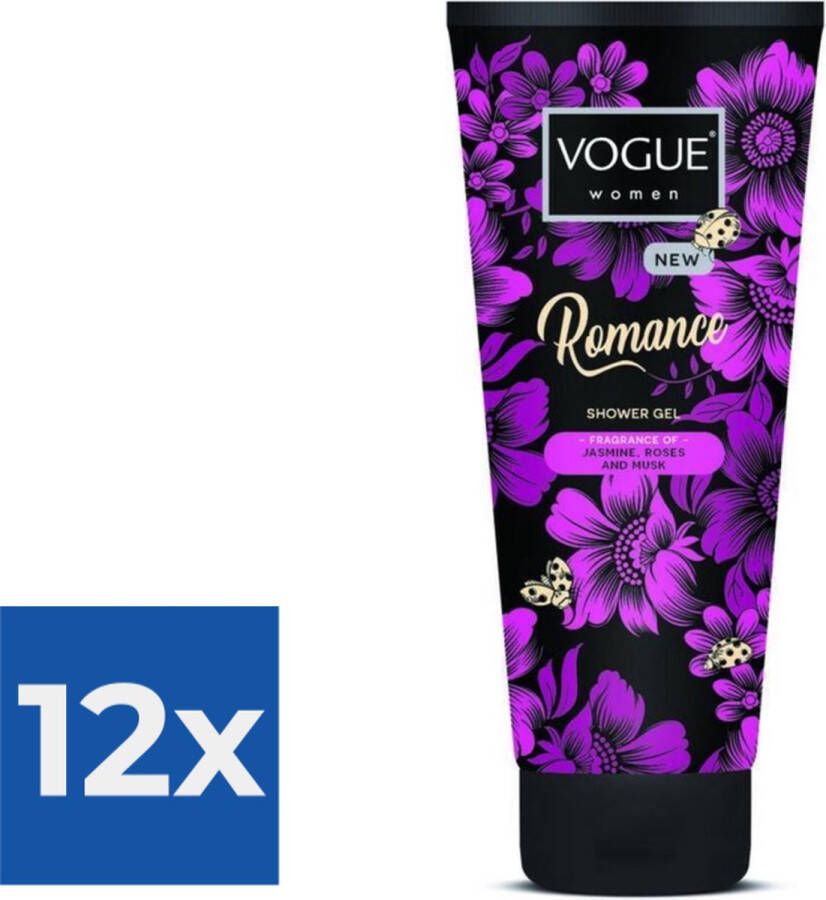 Vogue Romance Douche Gel 200 ml Voordeelverpakking 12 stuks