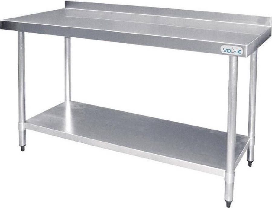 Vogue RVS werktafel met achteropstand 90x120x60cm