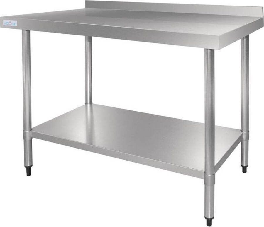 Vogue RVS werktafel met achteropstand 90x90x70cm