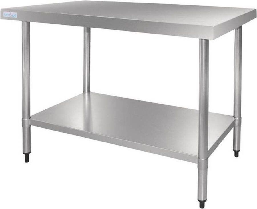 Vogue RVS werktafel zonder achteropstand 90x120x70cm