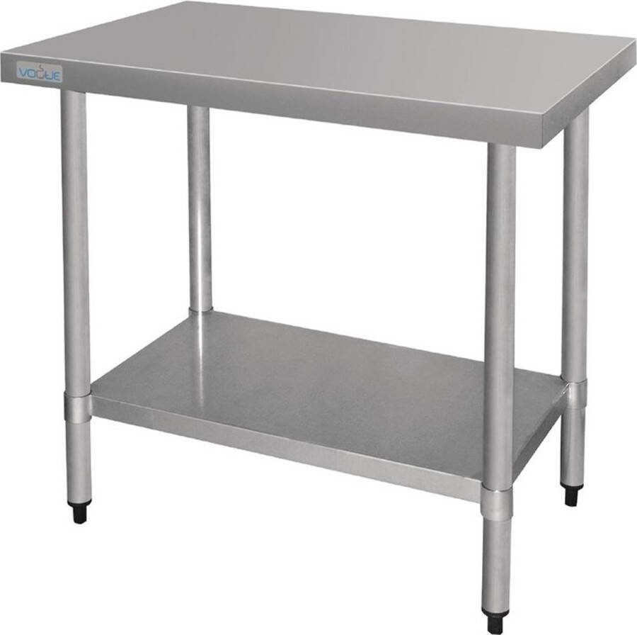Vogue RVS werktafel zonder achteropstand 90x90x60cm