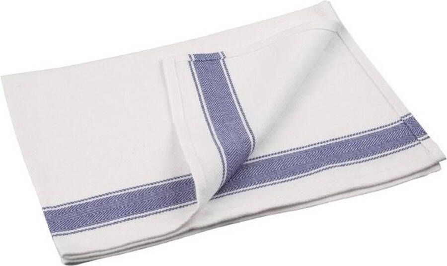 Vogue theedoek met blauwe rand