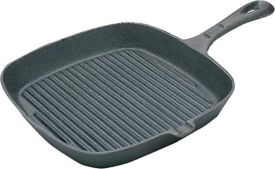 Vogue Vierkante Gietijzeren Pan Geribbeld 24X24cm M653 Horeca & Professioneel