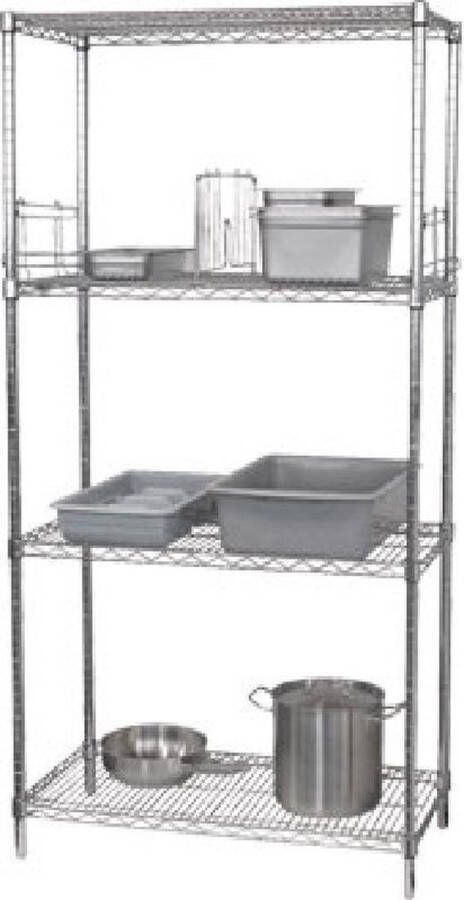 Vogue voorraadrek met 4 schappen Zink 183(h) x 122(b) x 61(d) cm