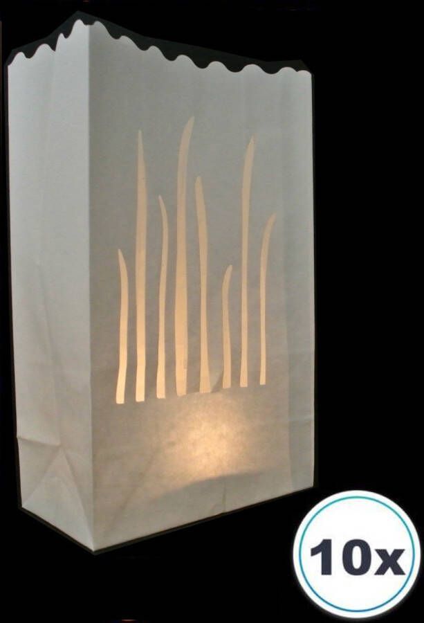 Volanterna 10 x Candle bag Gras windlicht papieren kaars houder lichtzak candlebag lampion candlebags sfeerlicht bedrukt logo foto. No18