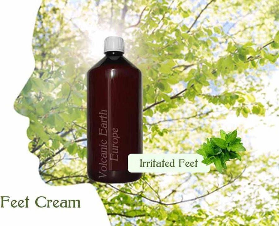 Volcanic Earth Europe VolcanicEarth Foot Cream Peppermint 1 Liter [ luxe wellness voetencreme voor geirriteerde voeten ]