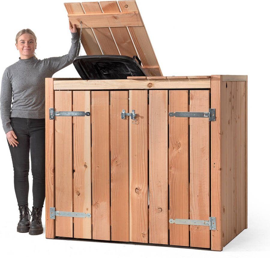 Volente Containerombouw Demi Kliko Ombouw 2 kliko's Containerberging Containerkast dubbel Container berging Wood Selections