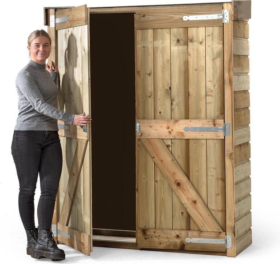 Volente Tuinkast Bart Tuinberging Dubbel Berging voor tuin Opslag kast Hout Wood Selections