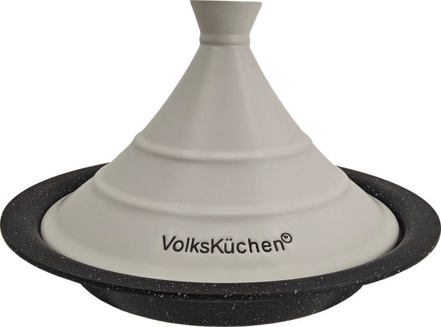 Volkskuchen Tajine Ø32 cm x 4.5cm -Licht Grijs Zwart