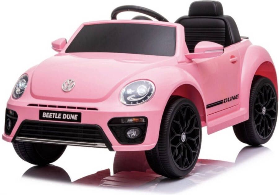 Volkswagen Beetle Elektrische Kinderauto 12v Roze Afstand Bestuurbaar Muziek Module 12v Kunst Lederen Stoelen Rubberen banden