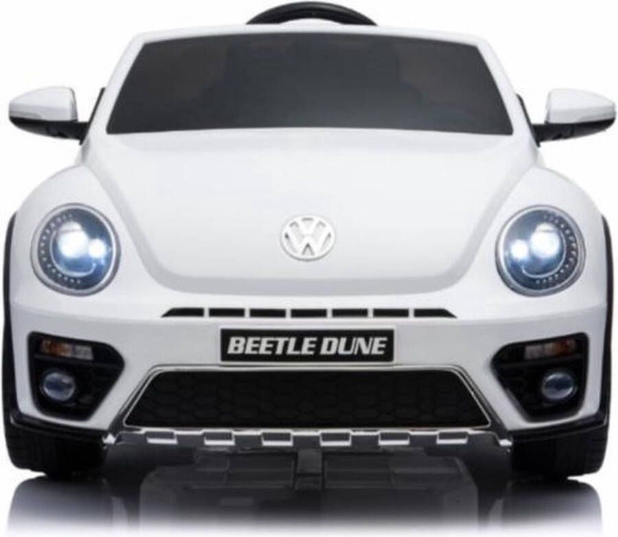 Volkswagen Elektrische Kinderauto Beetle Dune Wit 12V Met Afstandsbediening FULL OPTIONS