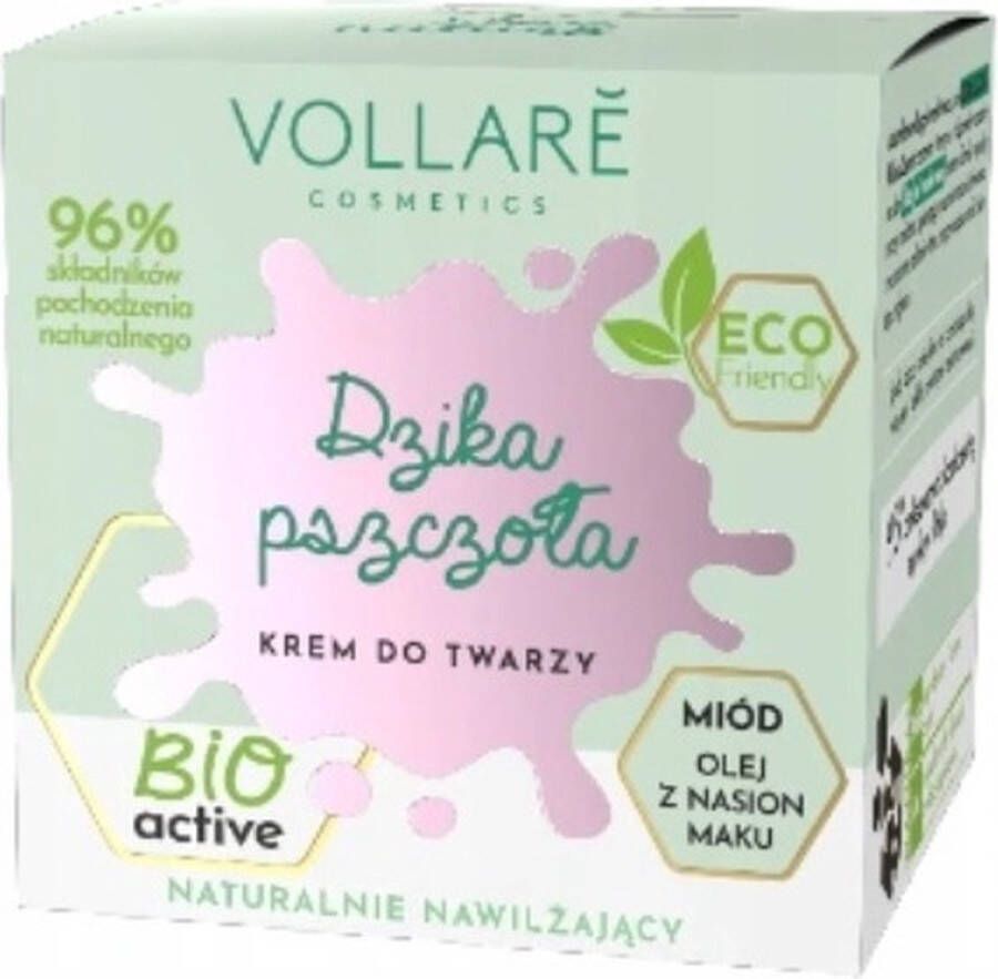 VOLLARE Wild Bee natuurlijke vochtinbrengende gezichtscrème Honing en maanzaadolie 50ml