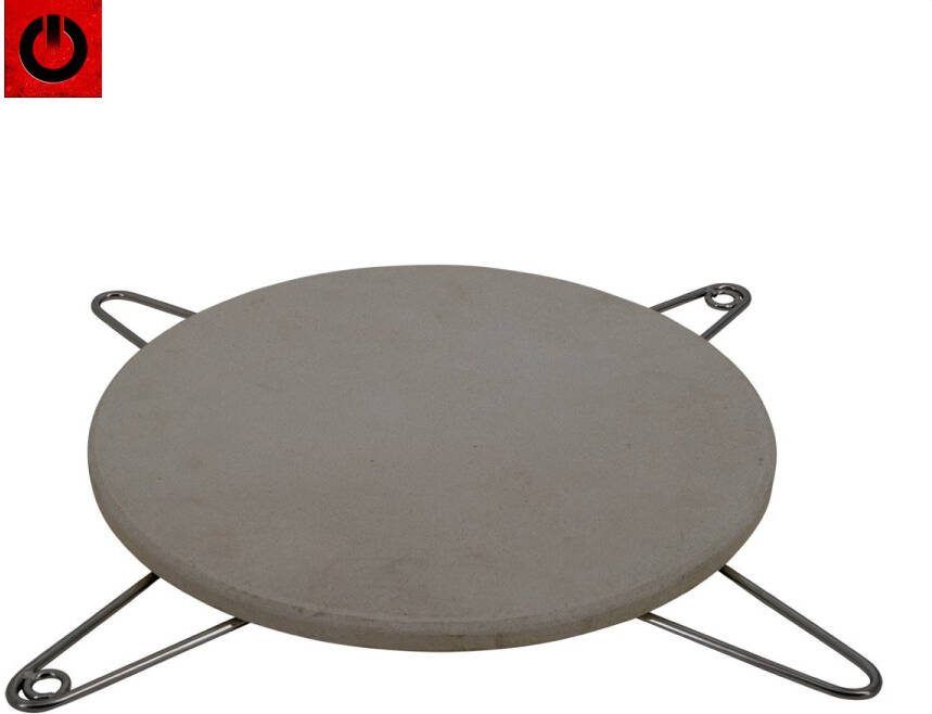 VOLT! Grenade Stone 18'' + Crossbase Pizzasteen BBQ Pizzasteen Oven BBQ Accesoires Kamado Accesoires RVS + Maansteen Deflector Kamado
