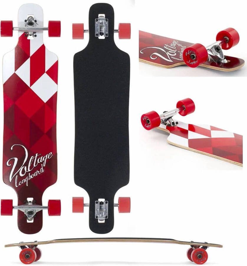 Voltage DT 39.0 Longboard Rood-Wit