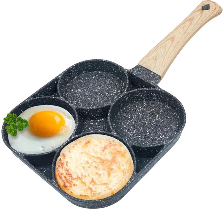 Vonkovic Pannenkoekenpan Inductie Pancake Pan Omeletpan Omeletmaker Eierpan- anti aanbak 4 vakjes