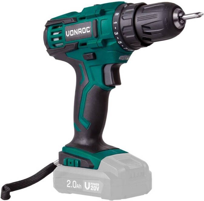 VONROC TOOLS VONROC Accuboormachine VPower 20V (zonder accu en lader) – Incl. 2 bits en opbergtas