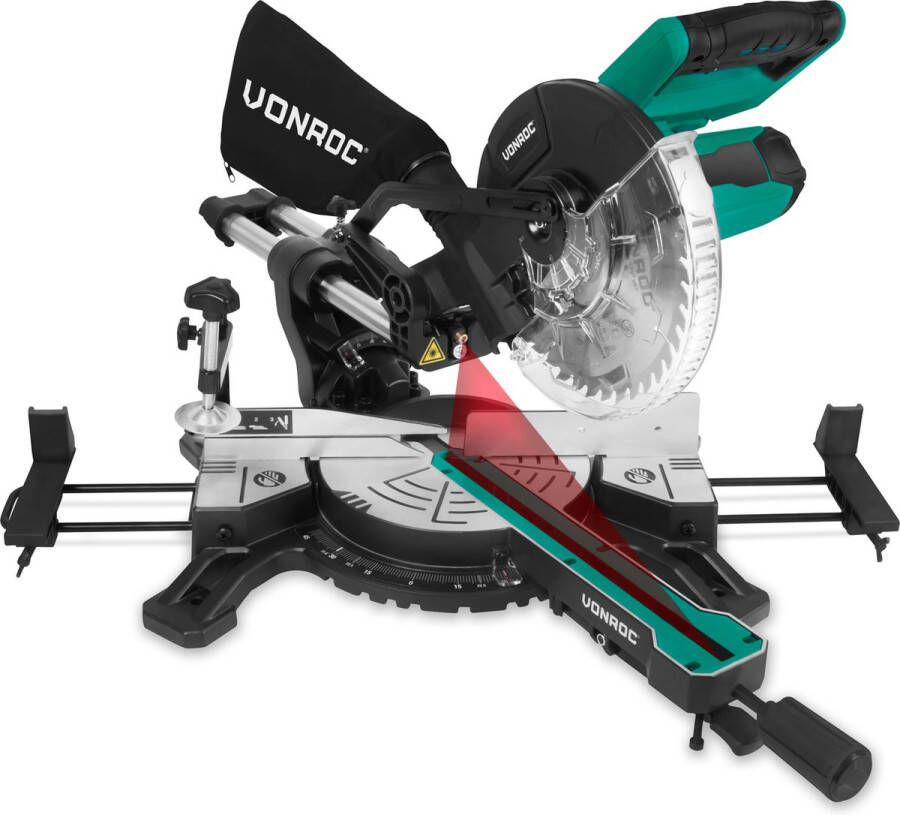 VONROC TOOLS VONROC Afkortzaag 1500W Ø216mm – Lasergeleiding – Incl. 40T TCT zaagblad