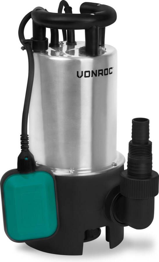 VONROC GARDEN VONROC Dompelpomp RVS Vuilwaterpomp Waterpomp 1100W 20000 l h Voor vuil- en schoonwater Met vlotter