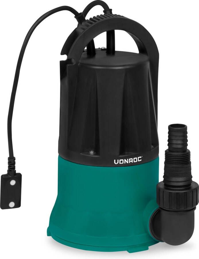 VONROC GARDEN VONROC Dompelpomp vlakzuigpomp dweilpomp tot 1mm met sensorschakelaar 400W 6000l h Voor schoon water