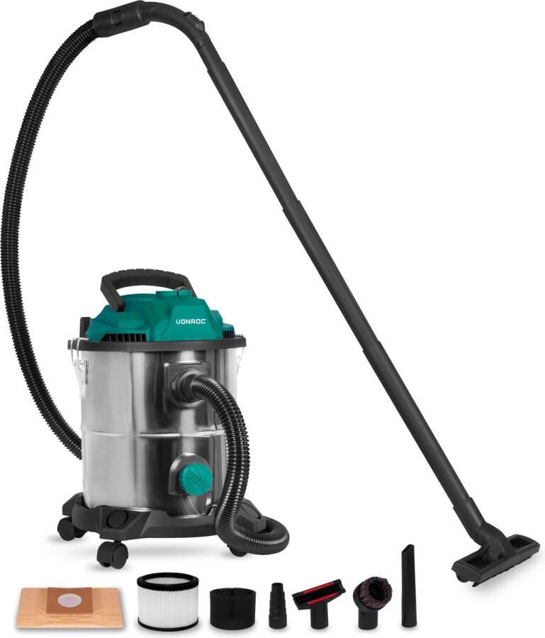 VONROC TOOLS VONROC Nat- en droogzuiger – Alleszuiger Stofzuiger – 1400W – Blaasfunctie – 20L tank – 3m slang 6m stroomkabel