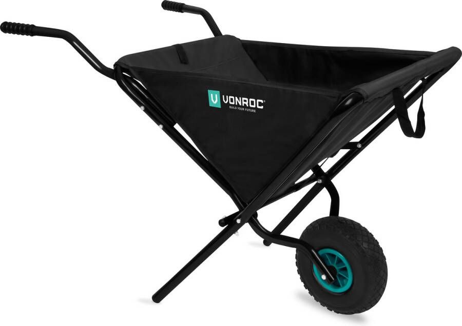 VONROC GARDEN VONROC Opvouwbare kruiwagen – 50 liter – 30 kg. laadvermogen – Ideaal voor het afvoeren van tuinafval