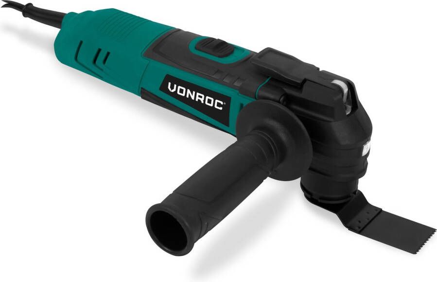 VONROC TOOLS VONROC Oscillerende multitool 350W – Variabel toerental 12.000 – 22.000 p min. – Incl. Schuurplaat zaagblad schraapmes en stofzuigeradapter