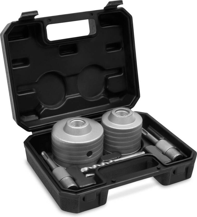 VONROC TOOLS VONROC Gatenzaag set SDS-Plus – 2-delig – 68-82mm Universeel – Incl. gatenboor centreerboor en SDS-plus adapter