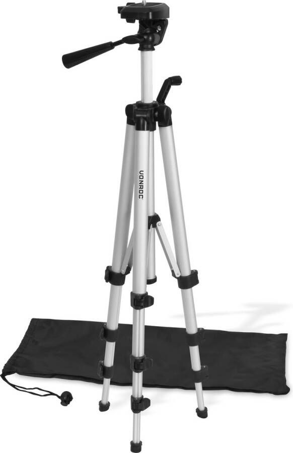 VONROC TOOLS VONROC Meetgereedschap statief 37-110cm – Tripod – Universeel ¼” – Bouwstatief – Laserstatief – Incl. opbergtas